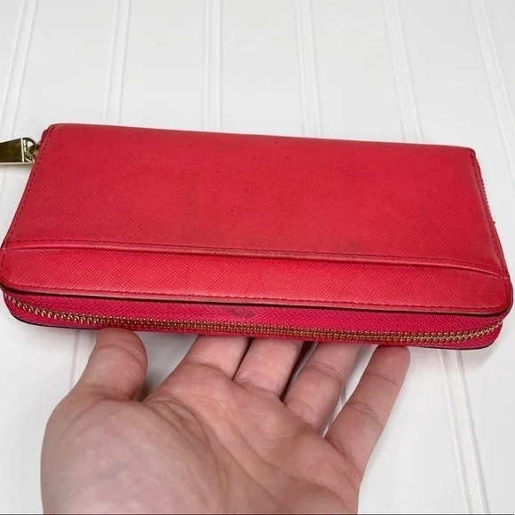 Kate Spade Wallet Clutch Zip Around Pink Leather - Picture 4 of 10